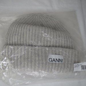 Ganni Women's Beanie One Size Fits Most Grey